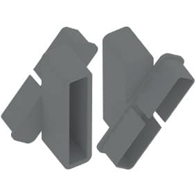 QuickScreen/Xpress LOUVRE BRACKET PACK 
BASALT - powder coated aluminium
(suits 65x16.5mm slat; includes 1 x left bracket, 1 x right bracket and 2 screws) - BS