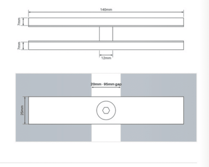 Straight Clamp - Large (20mm - 95mm Gap) - Image 2