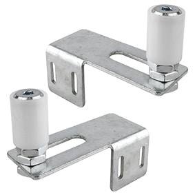 XPRESS Screening - Sliding Gate Nylon ROLLER x 2Includes 1 x left and 1 x right zinc plated steel mounting bracket with rollers(fixings not included)