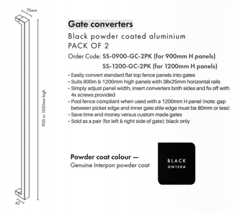PoolSafe Gate Converter - 1200H - B - Image 2