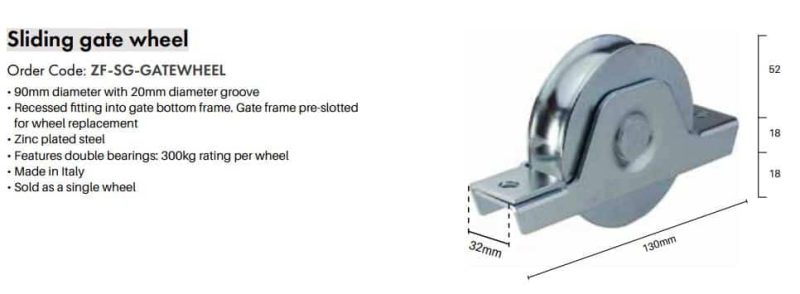 1x Heavy Duty - Sliding Gate Wheel (90mm - Double Bearing) - Image 2