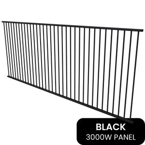 PoolSafe Panel - 3000W x 1200H - Aluminium - Black