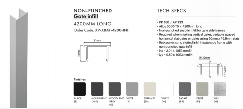 XPS - SIDE FRAME INFILL - CTS 1000mm - SM - Image 3