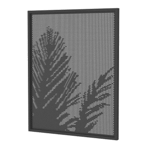 Perforated Gate - PALM MOTIF - 975x1200mm - BLACK