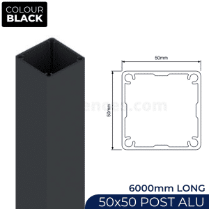 Fence Post – 50x50mm x 6000mm Aluminium - B