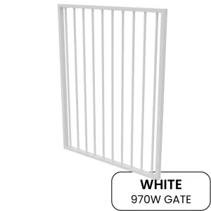 PoolSafe White Gate 970mmW x 1200mmH - Aluminium