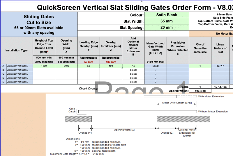 Custom Vertical Sliding Gate - 1800mmH x 5400mmW - Josh H - Image 2