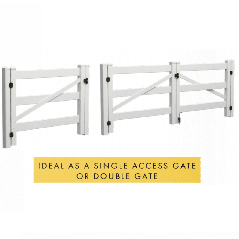 3 RAIL FENCING - Gate - 1800W x 1300H - Image 2