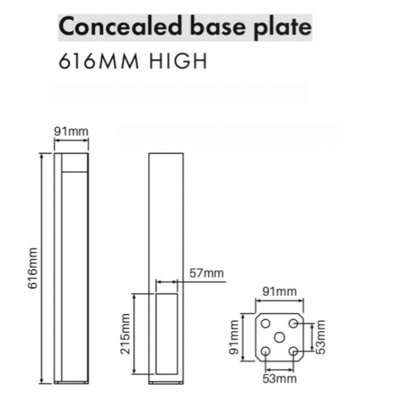 SEMI PRIVACY - Base Plate - 616H (91x91mm) - Image 2