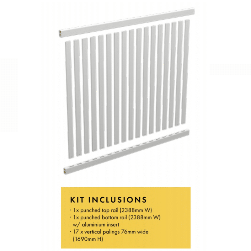 VERTICAL PALING: Fence Panel - 2338W x 1800H - Image 4
