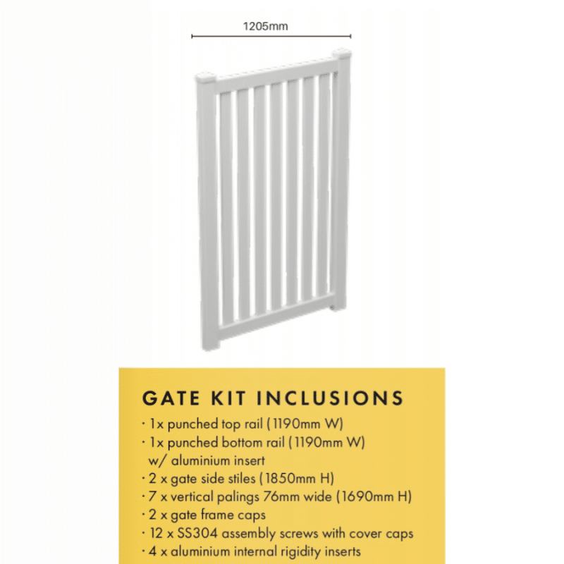 VERTICAL PALING: Gate Panel - 1205W x 1850H - Image 3