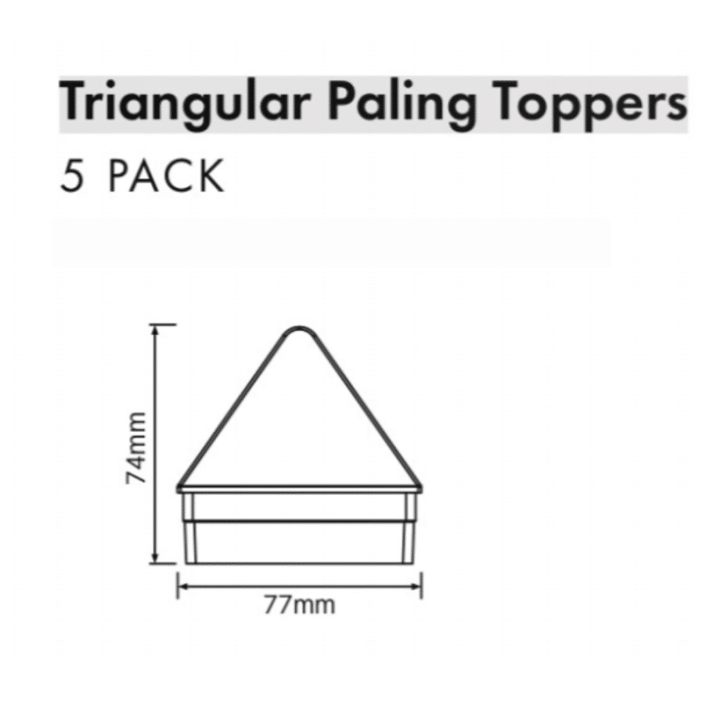 VERTICAL/PALING SEMI PRIVACY - Triangular Toppers - 5 Pack - Image 2