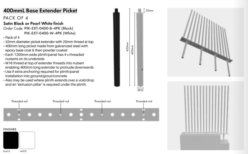 PIK - 400mm Extender - 4PK - White - Image 2