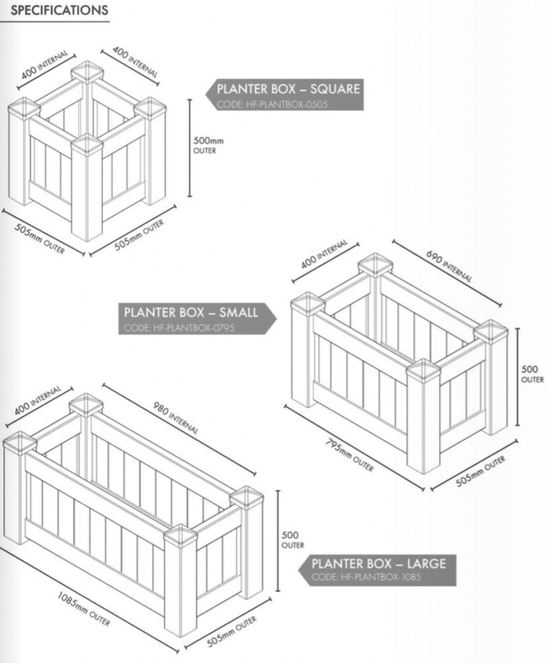 PLANTER BOX- 505mmL x 505mmD x 500mmH - Image 2